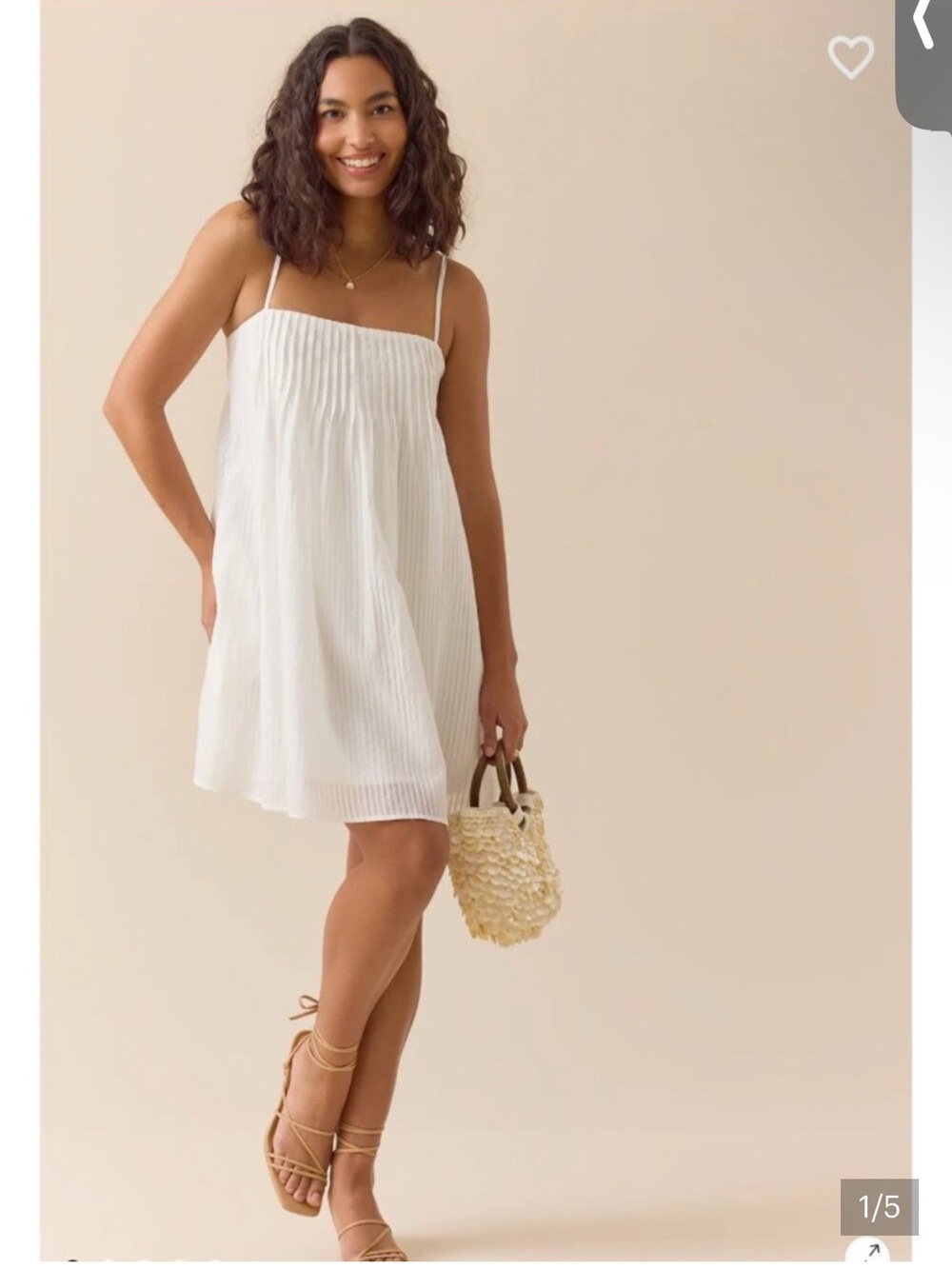Altar'd State White Pleated Mini Dress